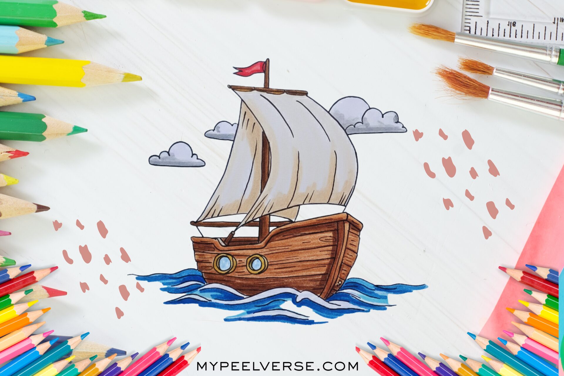 Boat Drawing Step by Step