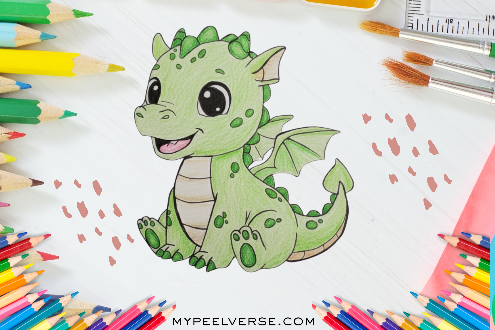 Step-by-step dragon drawing easy for beginners