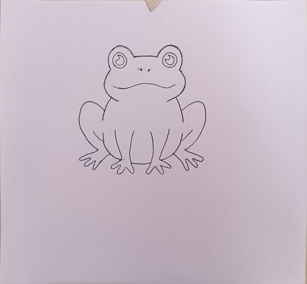 Simple cartoon frog drawing guide