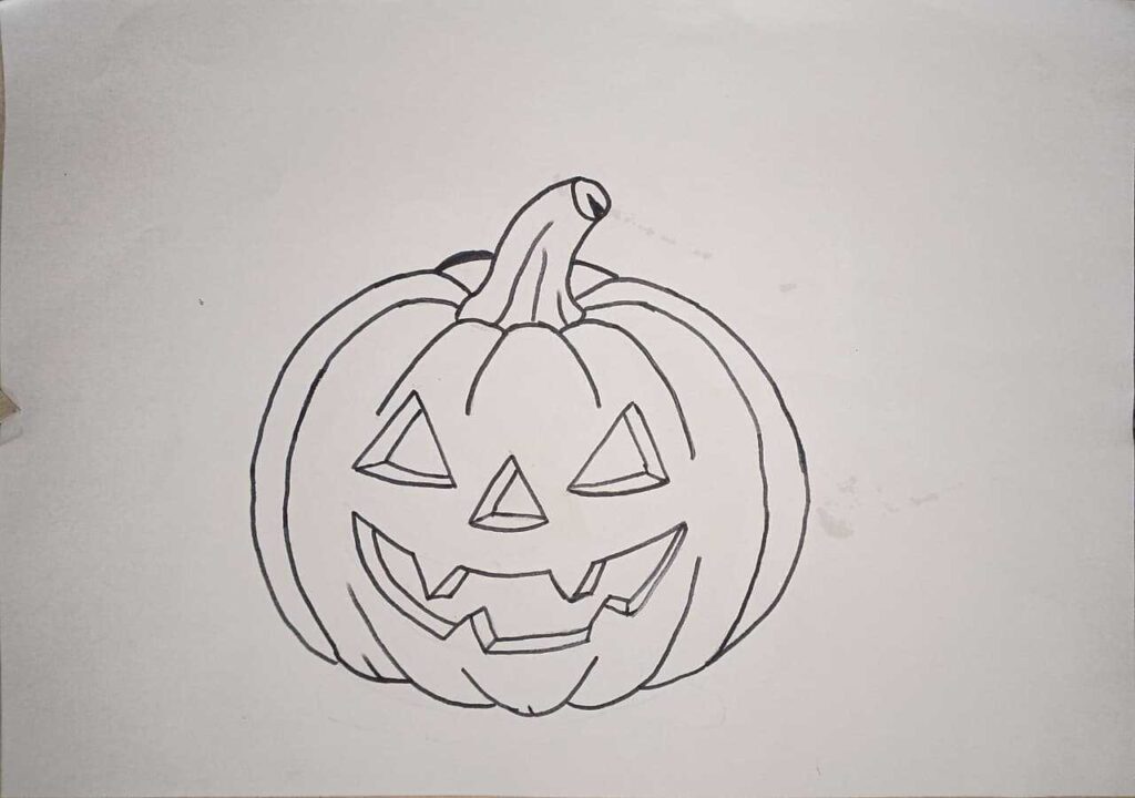 jack o lantern pencil sketch