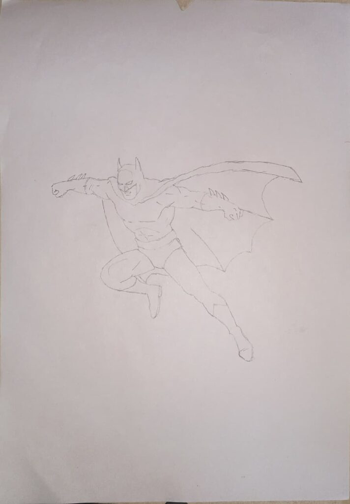 drawing a batman with pencil