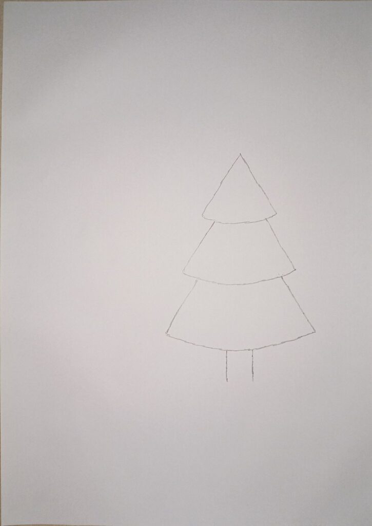 christmas tree drawing step by step