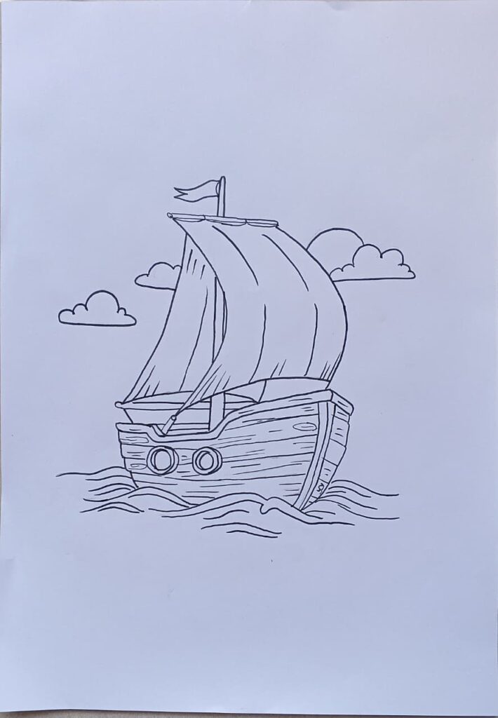 boat deck and cabin sketch