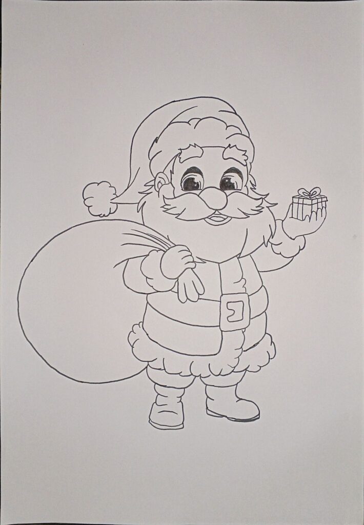 Easy santa clause drawing for Christmas 2025